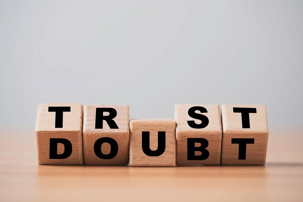 Wooden,Blocks,Flipping,Trust,And,Doubt,Symbolizing,Decision,Making,Confidence